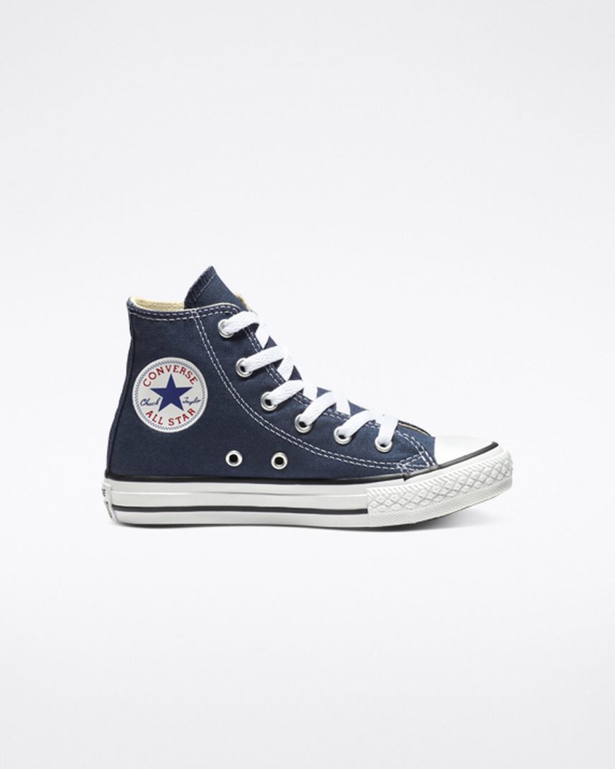 Boys\' Converse Chuck Taylor All Star Classic High Top Shoes Navy | AU 568C3M